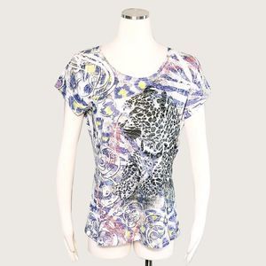 Cache Leopard Print Tee NWOT
